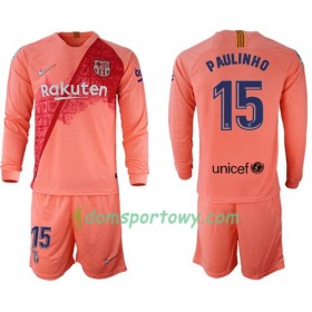 Koszulka FC Barcelona Paulinho 15 Dziecięcy Trzeci Koszulki Piłkarskie 2018-2019 Długi Rękaw